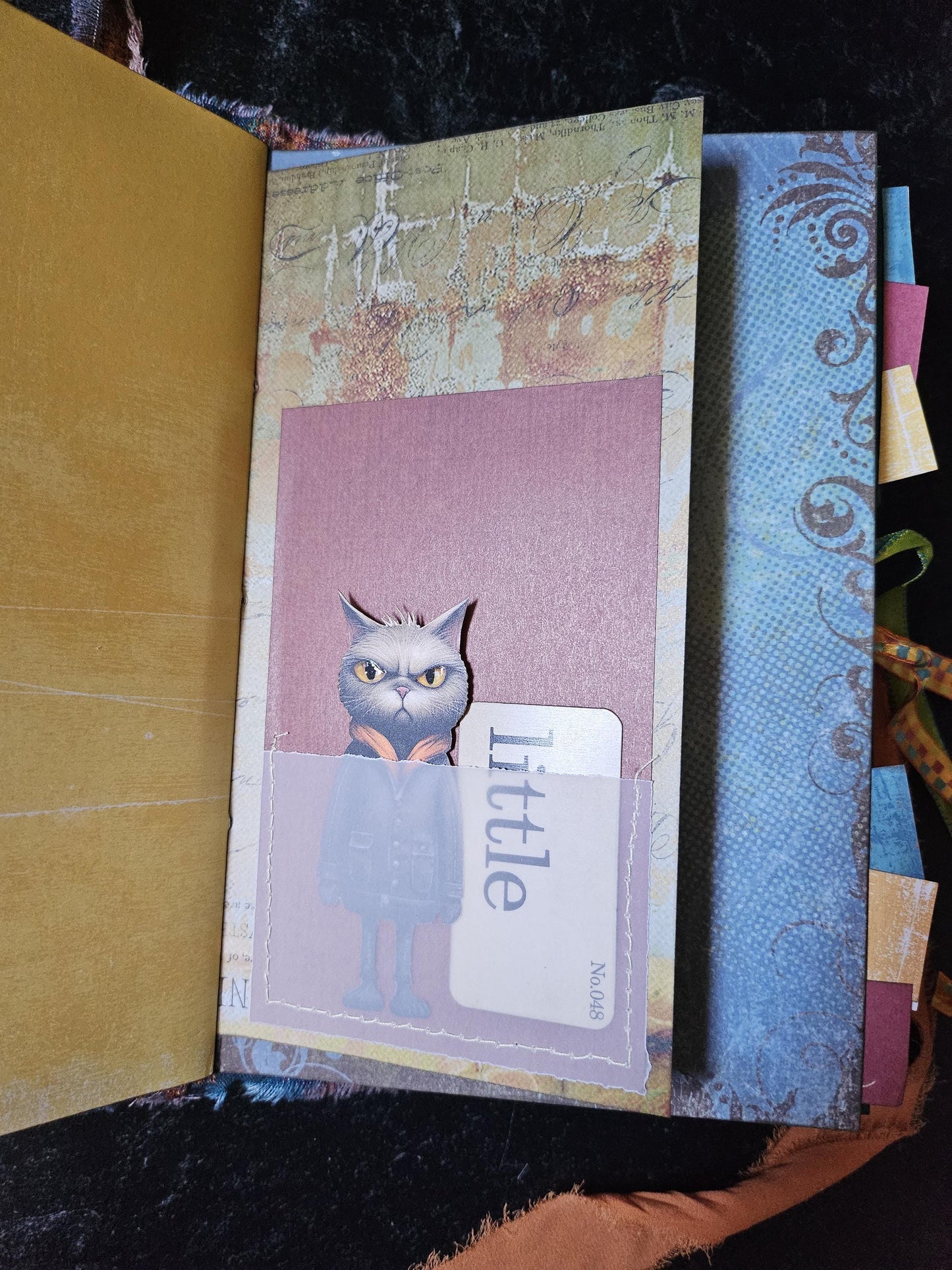 eMEOWtions journal grimoire junk journal book cat colorful handmade ooak