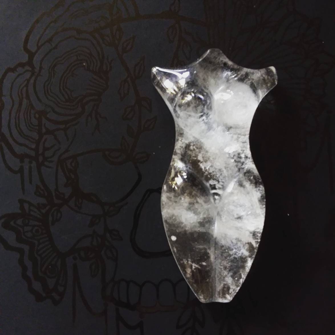 Large Quartz or Smokey Quartz Goddess Handcarved metaphysical crystal stone female torso