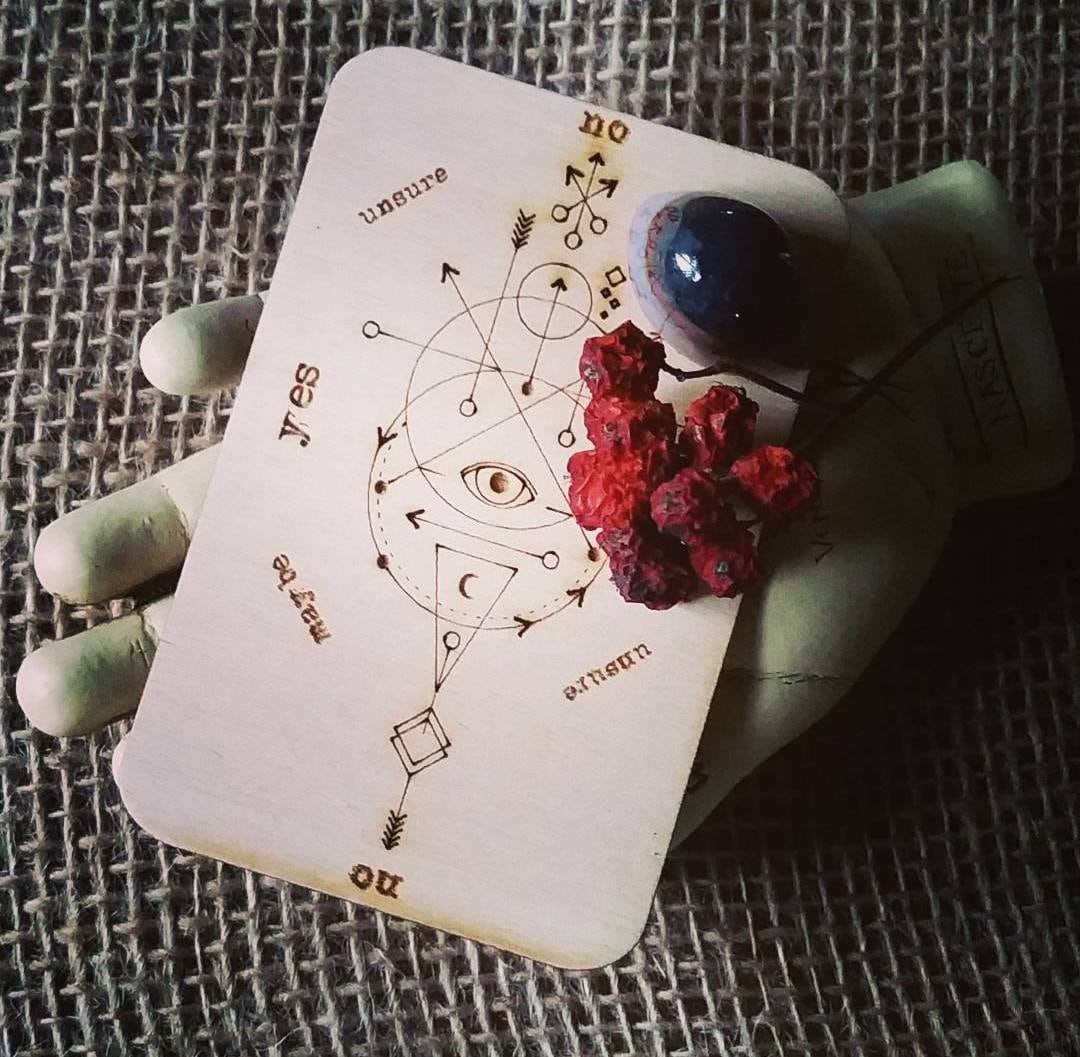 Pendulum Grid Board - Laser etched wood ... Etched Crystal Meditation Sacred Geometry Fibonacci