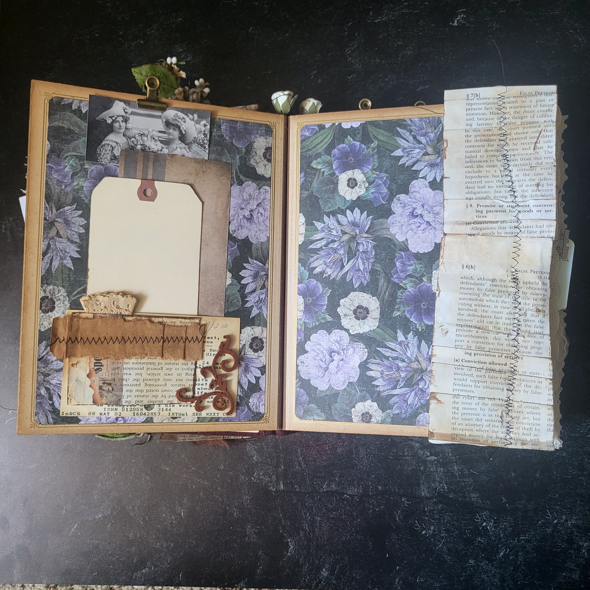 Over 100yr Old Journal Handmade Art Diary Photo Album