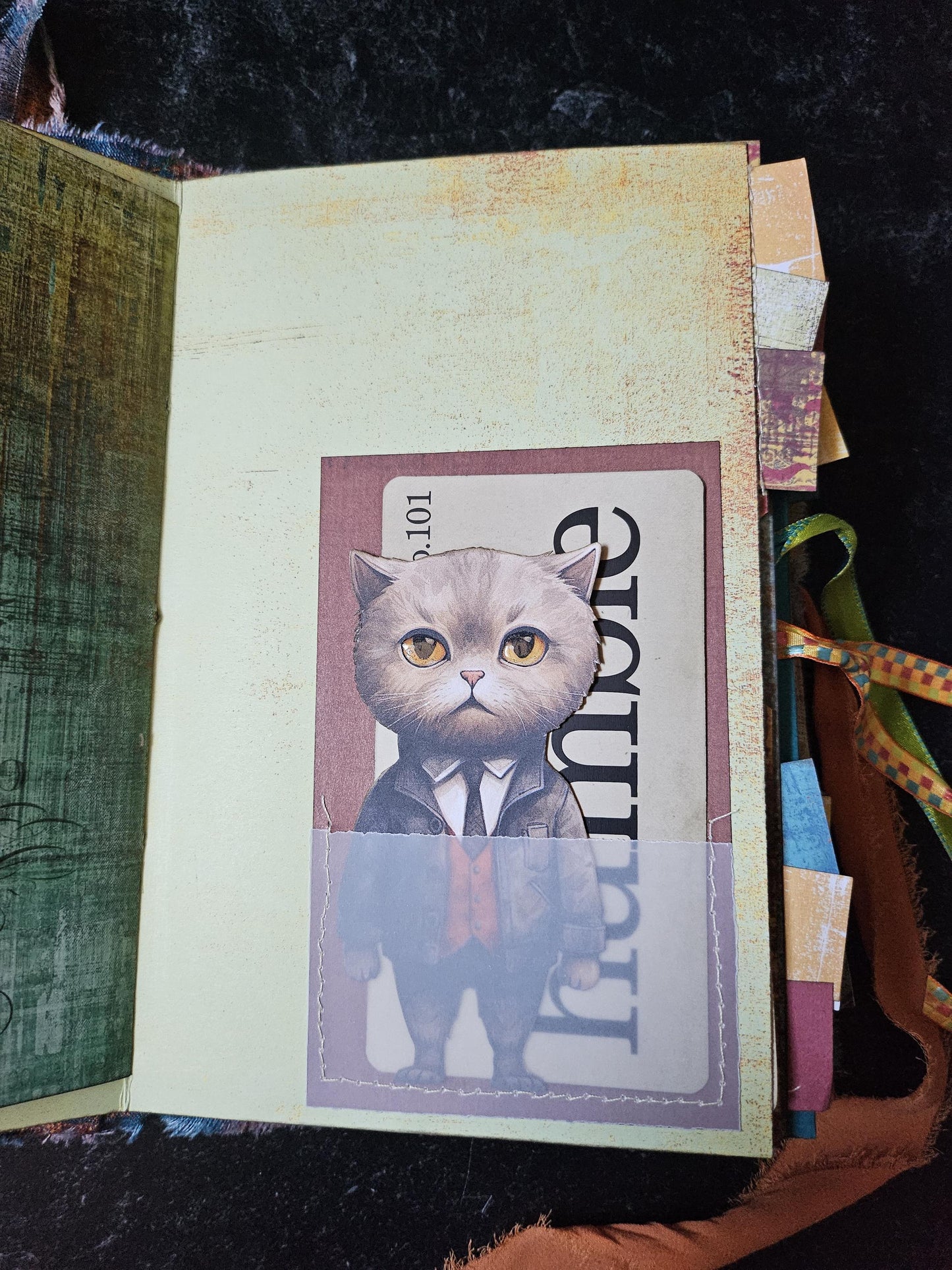 eMEOWtions journal grimoire junk journal book cat colorful handmade ooak