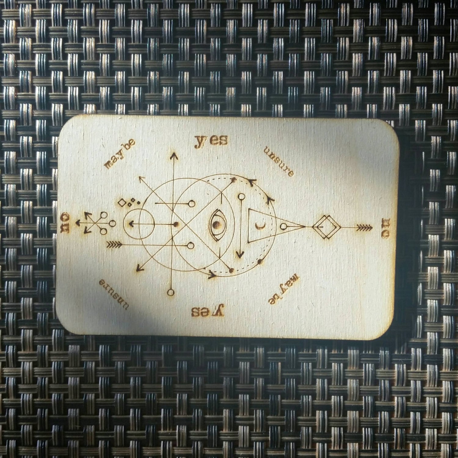 Pendulum Grid Board - Laser etched wood ... Etched Crystal Meditation Sacred Geometry Fibonacci